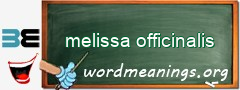 WordMeaning blackboard for melissa officinalis